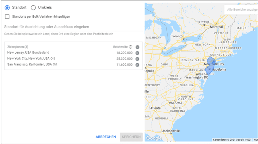 Location Targeting Google Ads otago