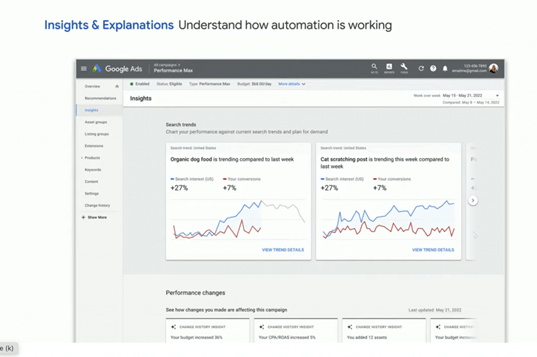 Grafik Insights Performance Max