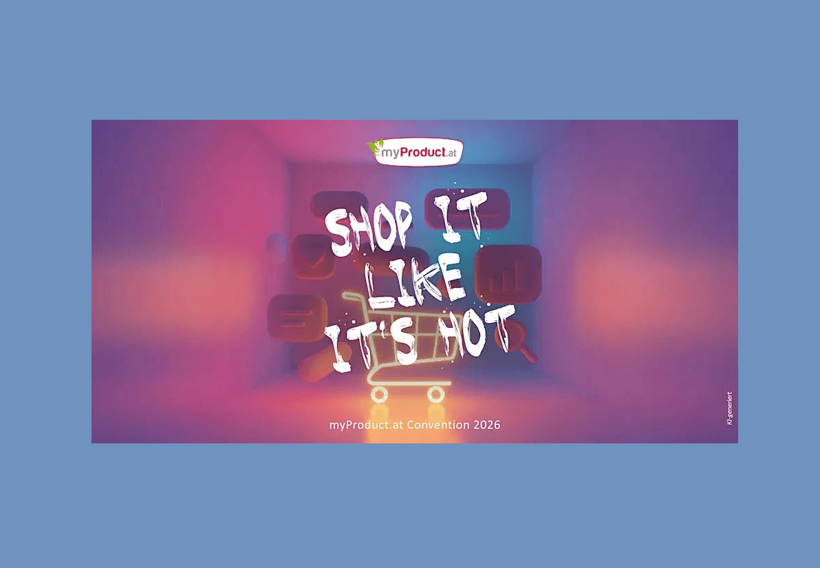 MyProduct.at Shop it like its hot mit blauem Hintergrund