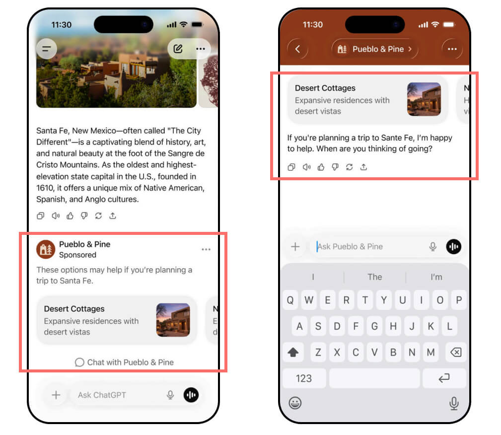 ChatGPT Ads auf dem Smartphone