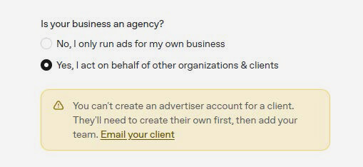 Info: Für Kunden kann man als Agentur noch keine Accounts anlegen